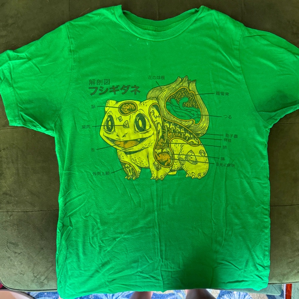 Green Bulbasaur Pokémon Graphic T-Shirt
